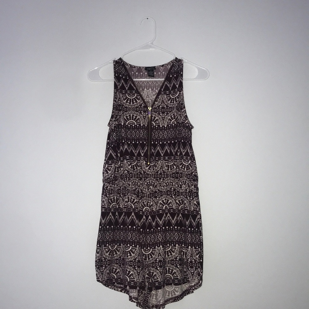 Maroon and white romper